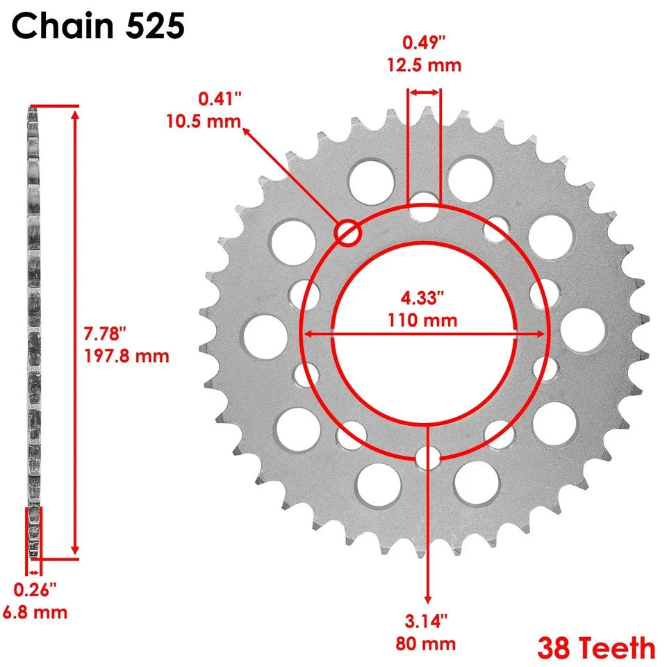 Drive Chain & Sprockets Kit fits Honda CB750 Nighthawk 750 1991-2003 / Gold