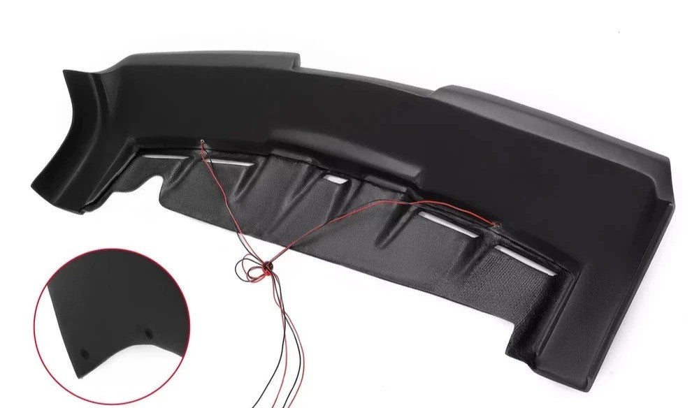 HECASA Sun Visor Roof For Hummer H3 Fiberglass Black w/ LED DRL Lights 1-Piece