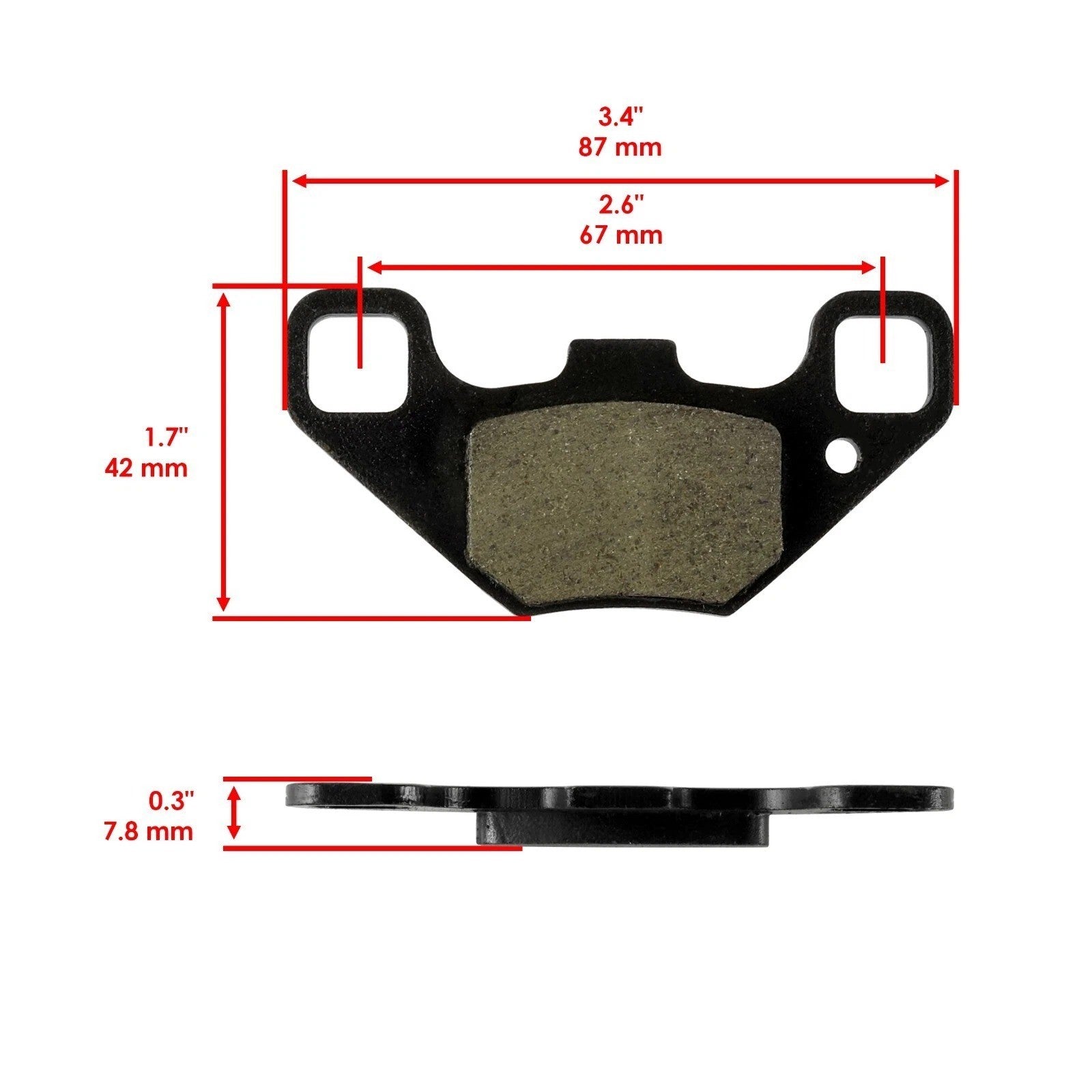 Front And Rear Brake Pads for Polaris RZR 170 2009 2010 2011 2012 2013 2014-2016