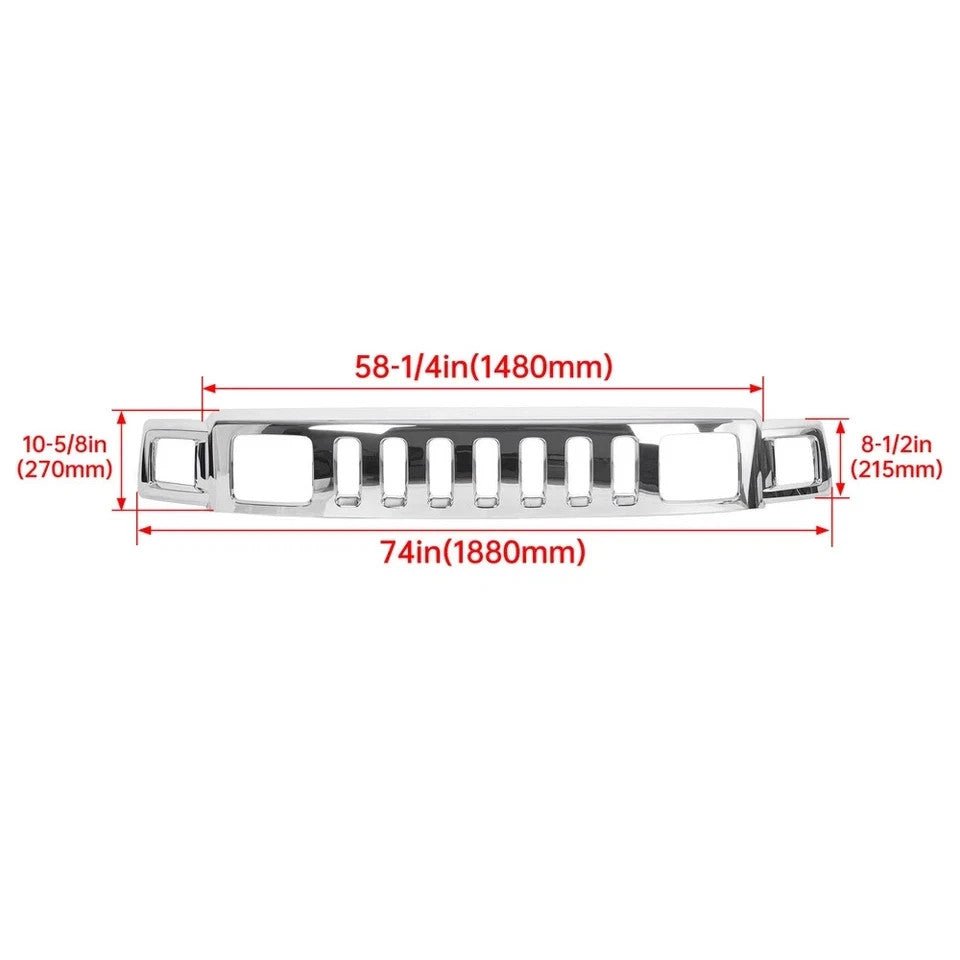 Front Chrome Grille Assembly For Hummer H3 2006 2007 2008 2009 2010 New