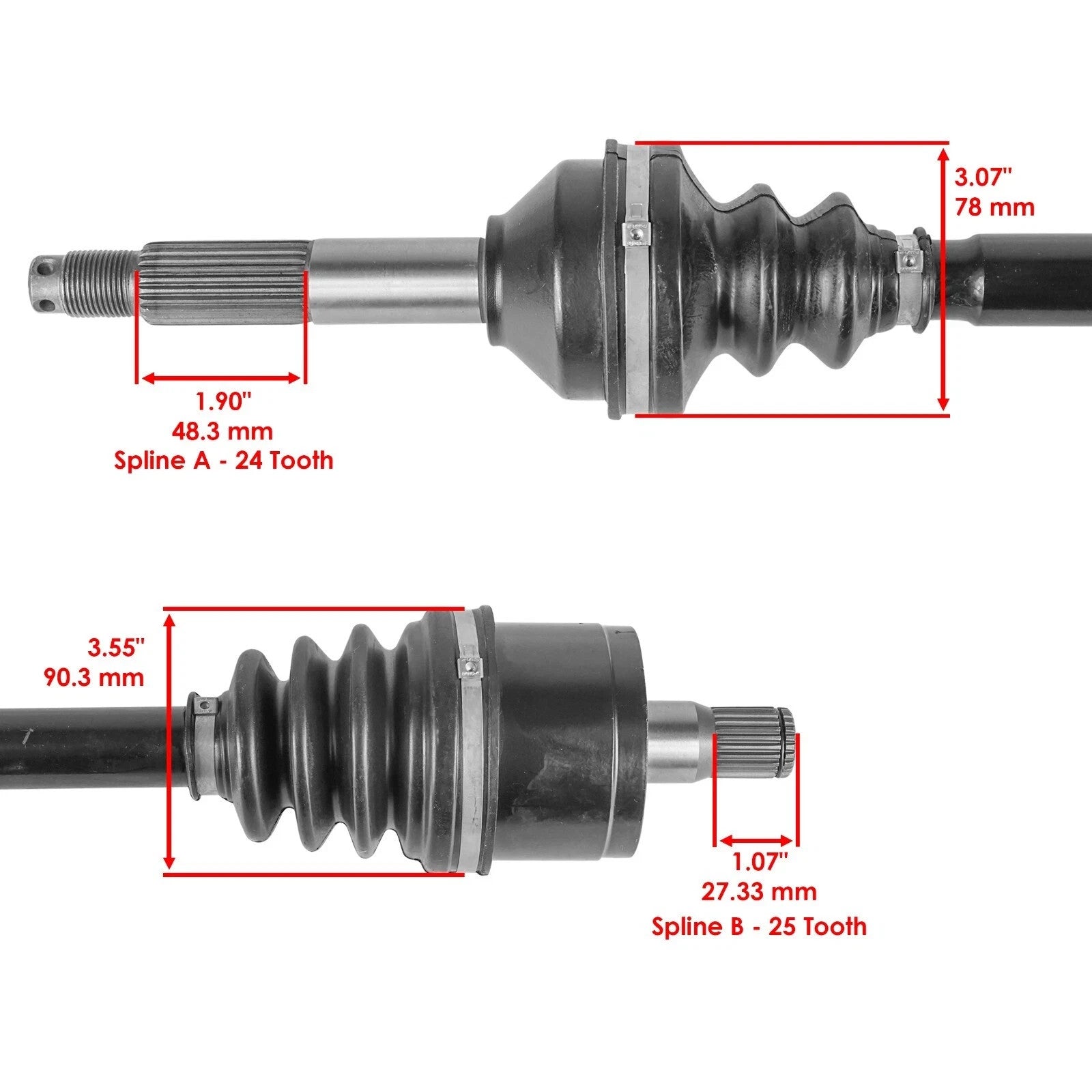 Rear Left & Right CV Joint Axles For Kawasaki Teryx 750 KRF750 4X4 2008-2011