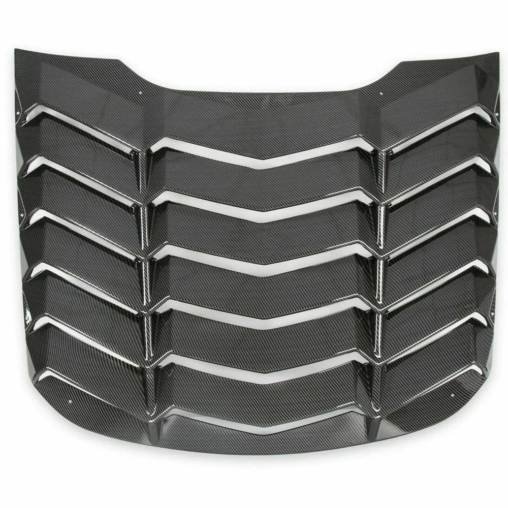 Carbon Fiber Style Window Louver Cover Sun Shade Vent For 2015-2023 Ford Mustang