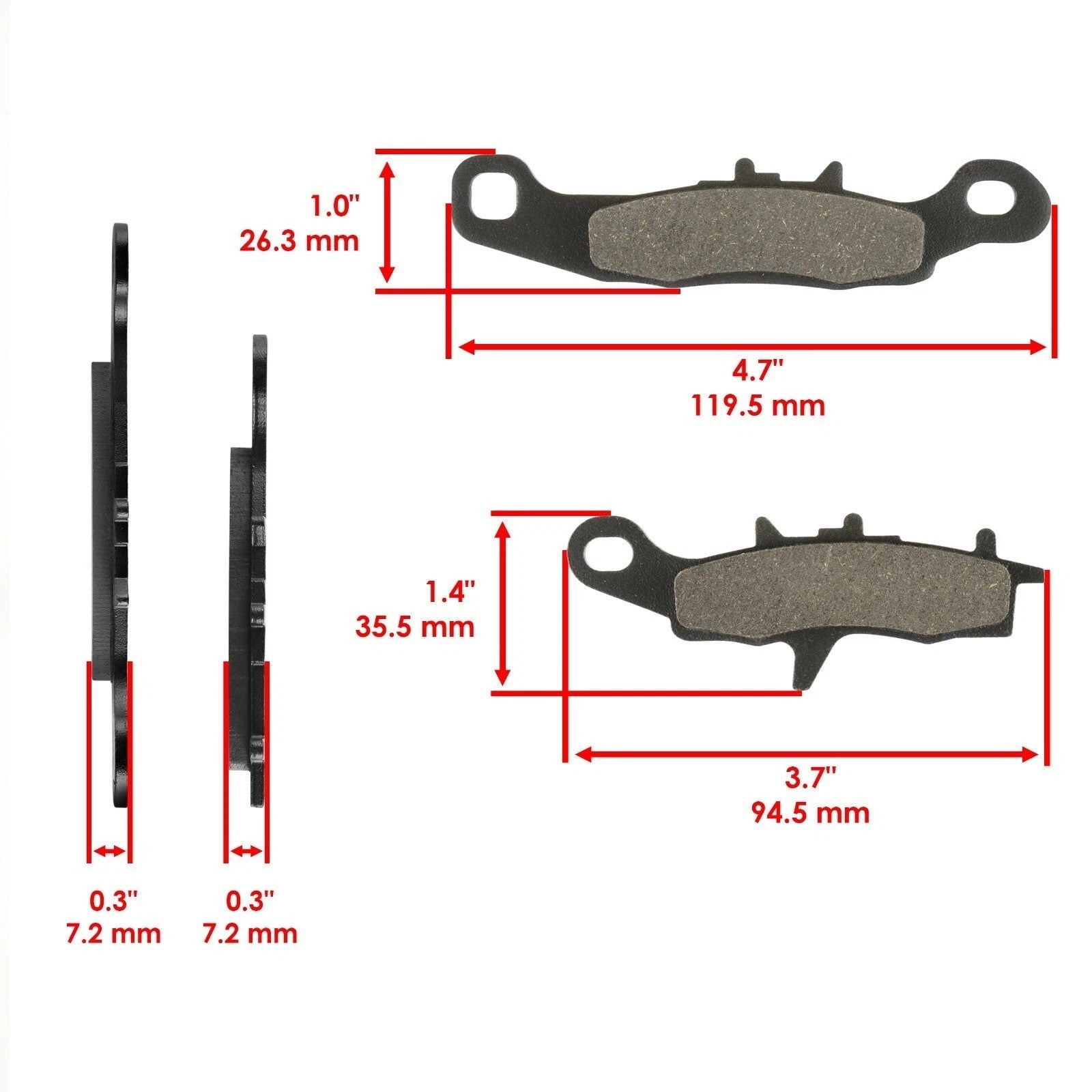 Front & Rear Brake Pads for Kawasaki KX80 1997 1998 1999 2000