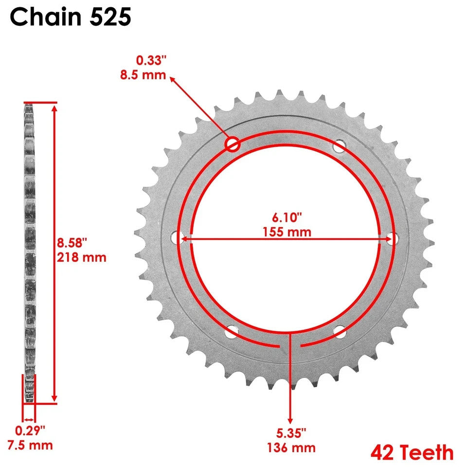 Black Drive Chain And Sprocket Kit for Suzuki DR650SE 1996-2018