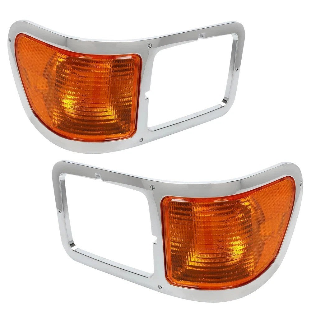 Fit 2000-2015 Ford F650 F750 F-650 -F750 Headlights Bezel Corner Light Pair