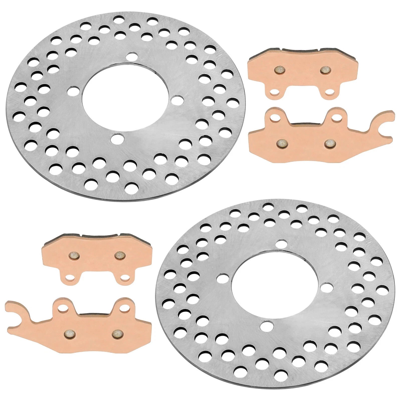 Front Left Right Brake Disc Rotor Pads for Yamaha Rhino 660 YXR660 4X4 2004-07