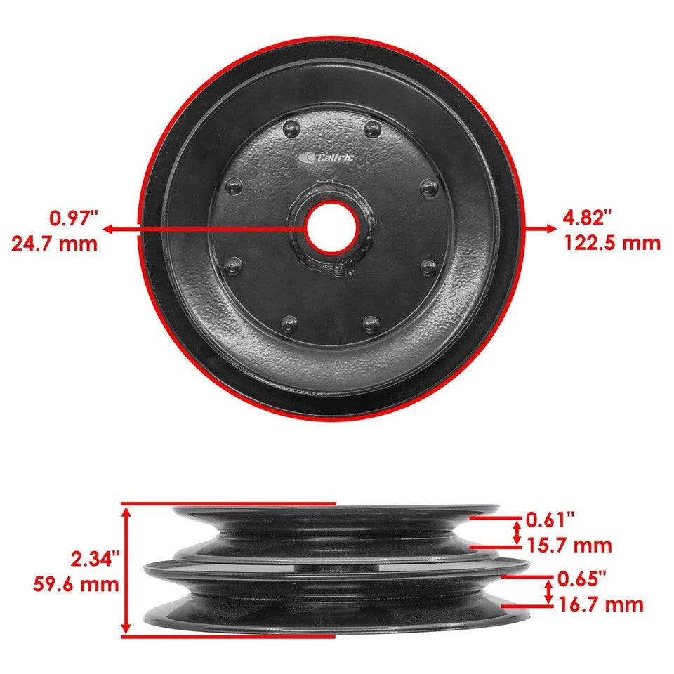 Double Pulley Sheave for Exmark LXS25KD605 LXS29KD605 LZ31BV604 LZ31BV605 60"