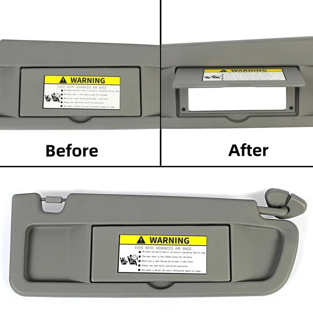 HECASA Right Passenger Side Sun Visor For Honda Civic 06 07 2008 2009-2011 Grey