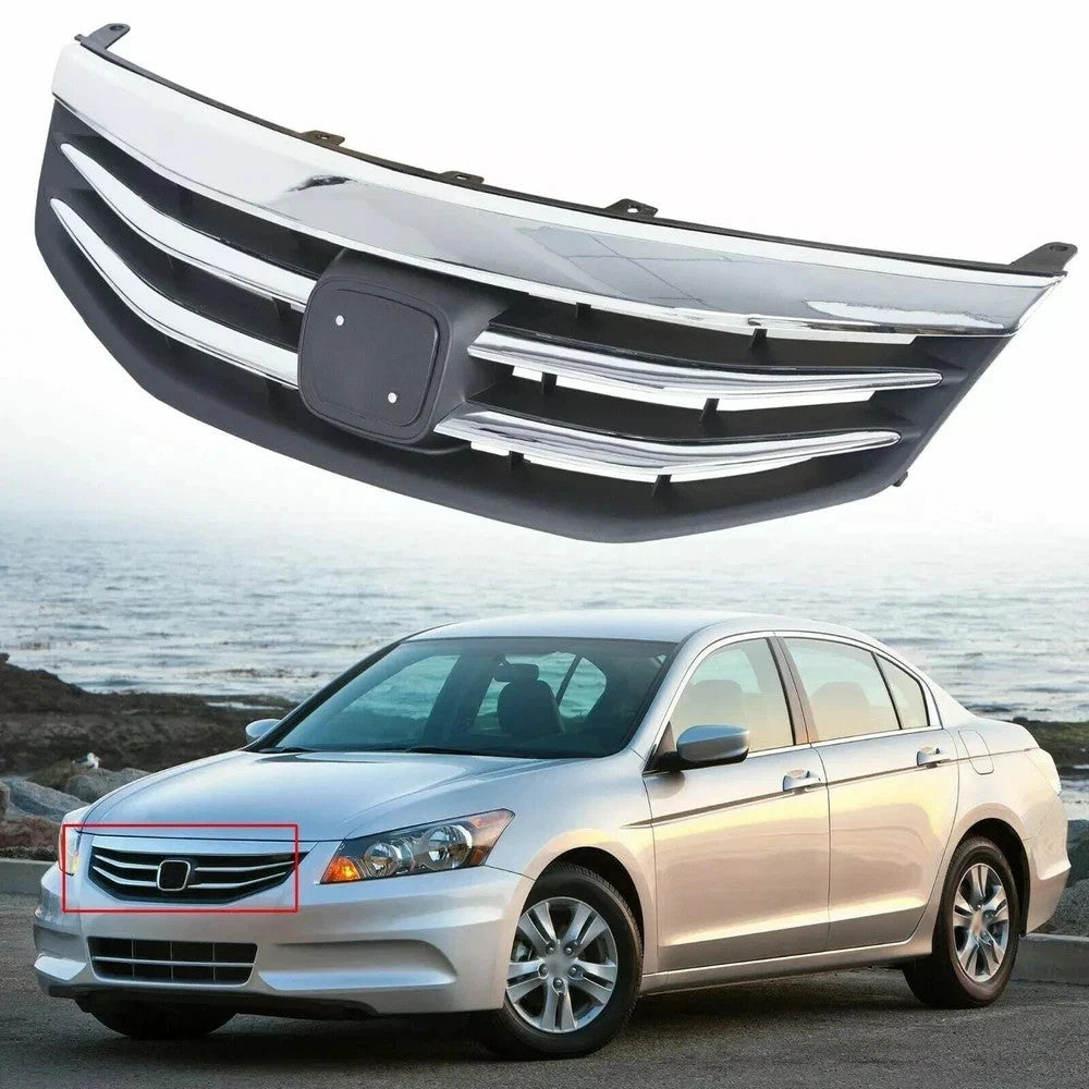 For Honda Accord 2011-2012 Radiator Bumper Grille Front Upper Chrome Grill
