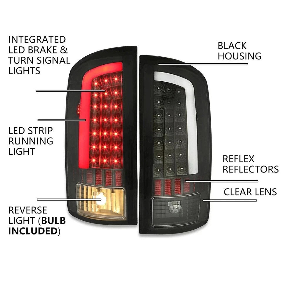 LED Tail Lights Lamps Clear Lens For 2002-2006 Dodge Ram 1500 03-06 2500 3500