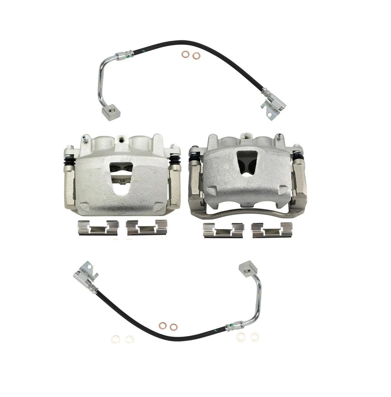 Front Brake Caliper & Hose Set For 2006-2010 Jeep Commander 05-10 Grand Cherokee
