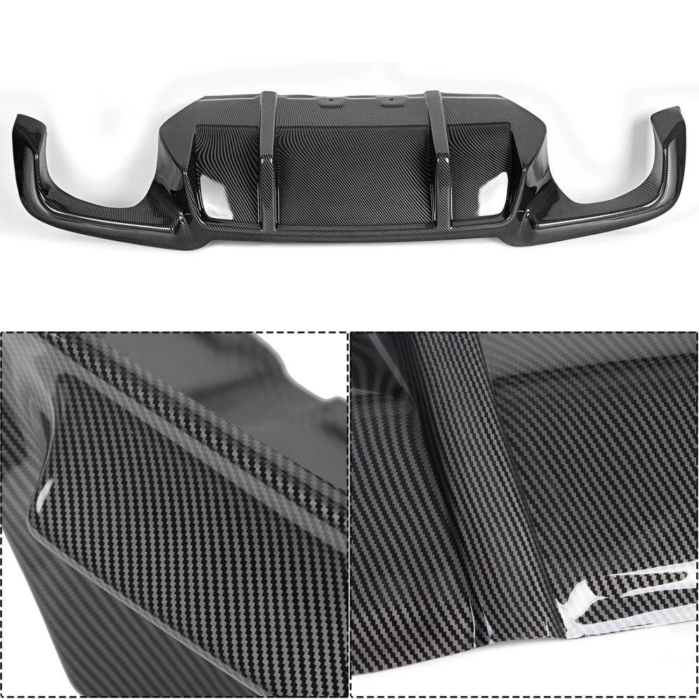 For 2012-16 BMW F10 M5 Rear Bumper Lip Diffuser Carbon Fiber Look DTM Style