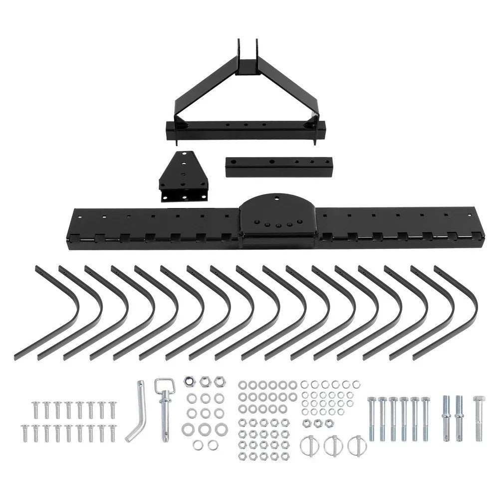50-Inch Black Landscape Rake Comb For Class 0 Tractors With Three-Point Hitch