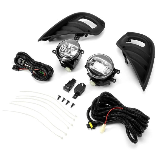 Pair LED Fog Lights Bumper Lamp w/Wiring Switch For Toyota Highlander 2020-2023