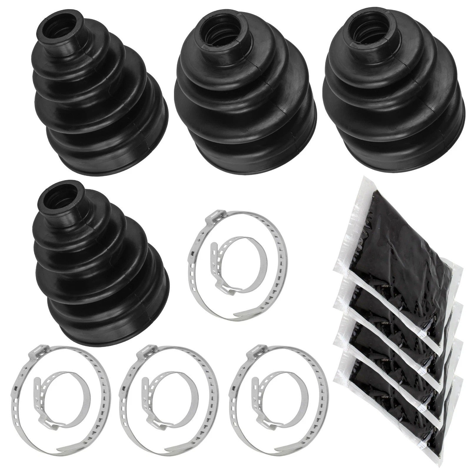 2 Rear Axle Inner Outer CV Boot Kit for Yamaha Kodiak 450 YFM450F 4X4 2005 2006