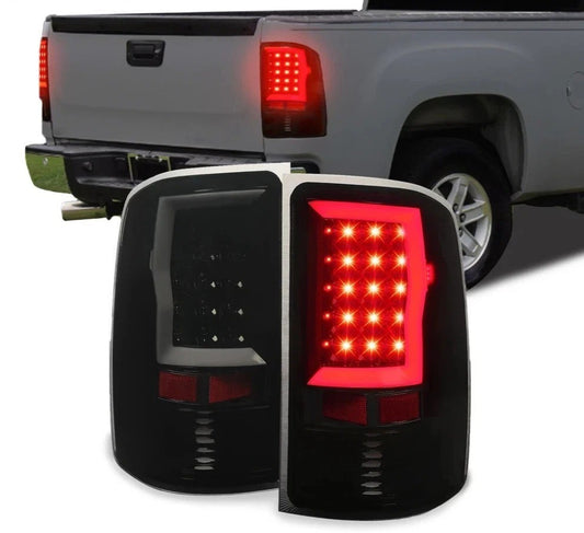 Black Smoked For 2007-2013 2014 GMC Sierra 1500 2500HD 3500HD LED Tail Lights