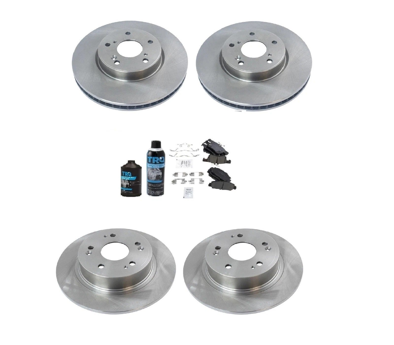 Front and Rear Brake Pad & Rotor Kit Fits 18 Honda Accord