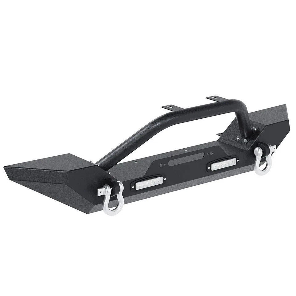 Front Bumper W/ Winch Plate D-Rings LED Light ForJeep Wrangler TJ YJ 87-06 1997