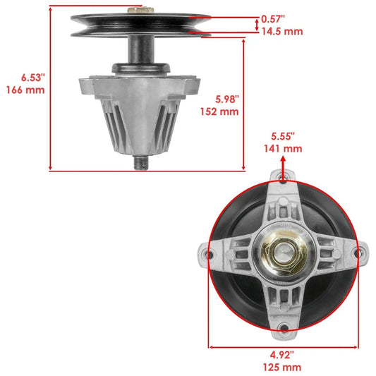 Spindle w/Pulley & Belt for Cub Cadet XT1-LT42 XT2-LX42 42" / 918-06976 75405021