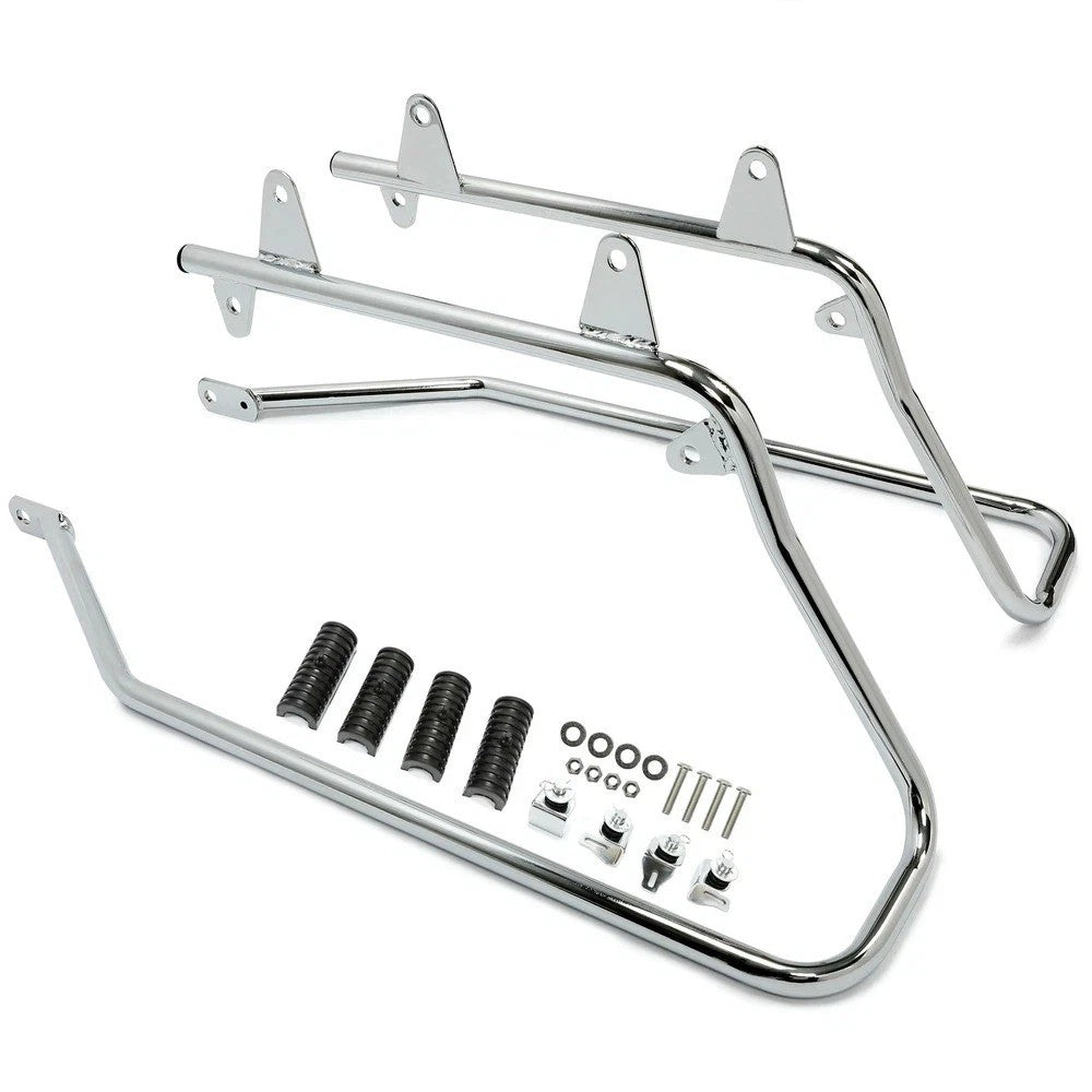 Chrome Saddle bag Conversion Brackets For Harley Davidson Heritage Softail 84-17