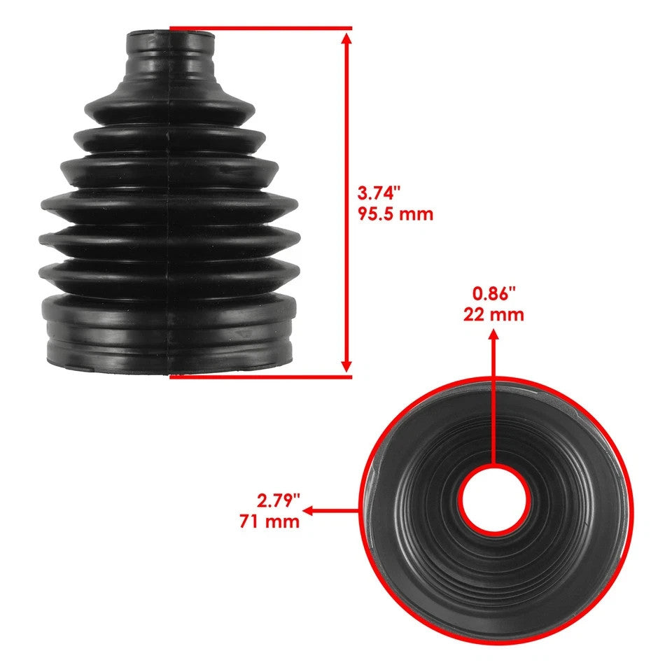 2 Front Axle Outer And Inner CV Boot Kit for Yamaha Grizzly 550 YFM550 4X4 09-14
