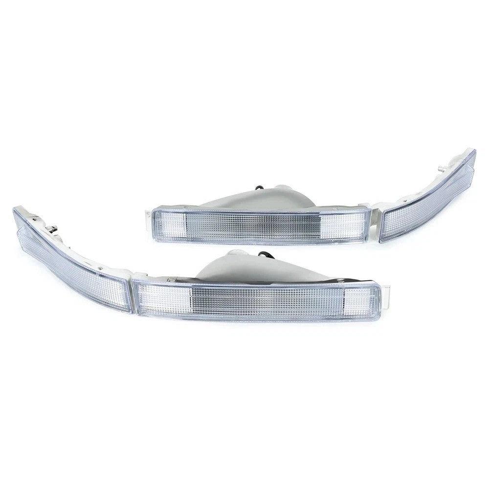 New Chrome Front Bumper Signal Lights LH & RH W/Bulbs For 1990-1994 Lexus LS400