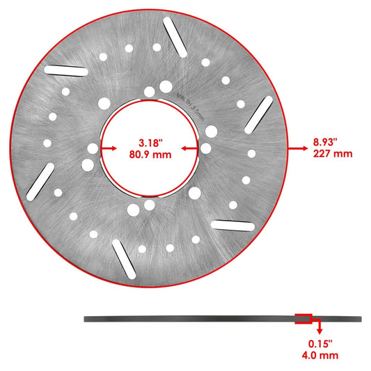 2 Front Brake Disc Rotor W/ Pad for Polaris Magnum 425 425L 4X4 1995 1996-1998