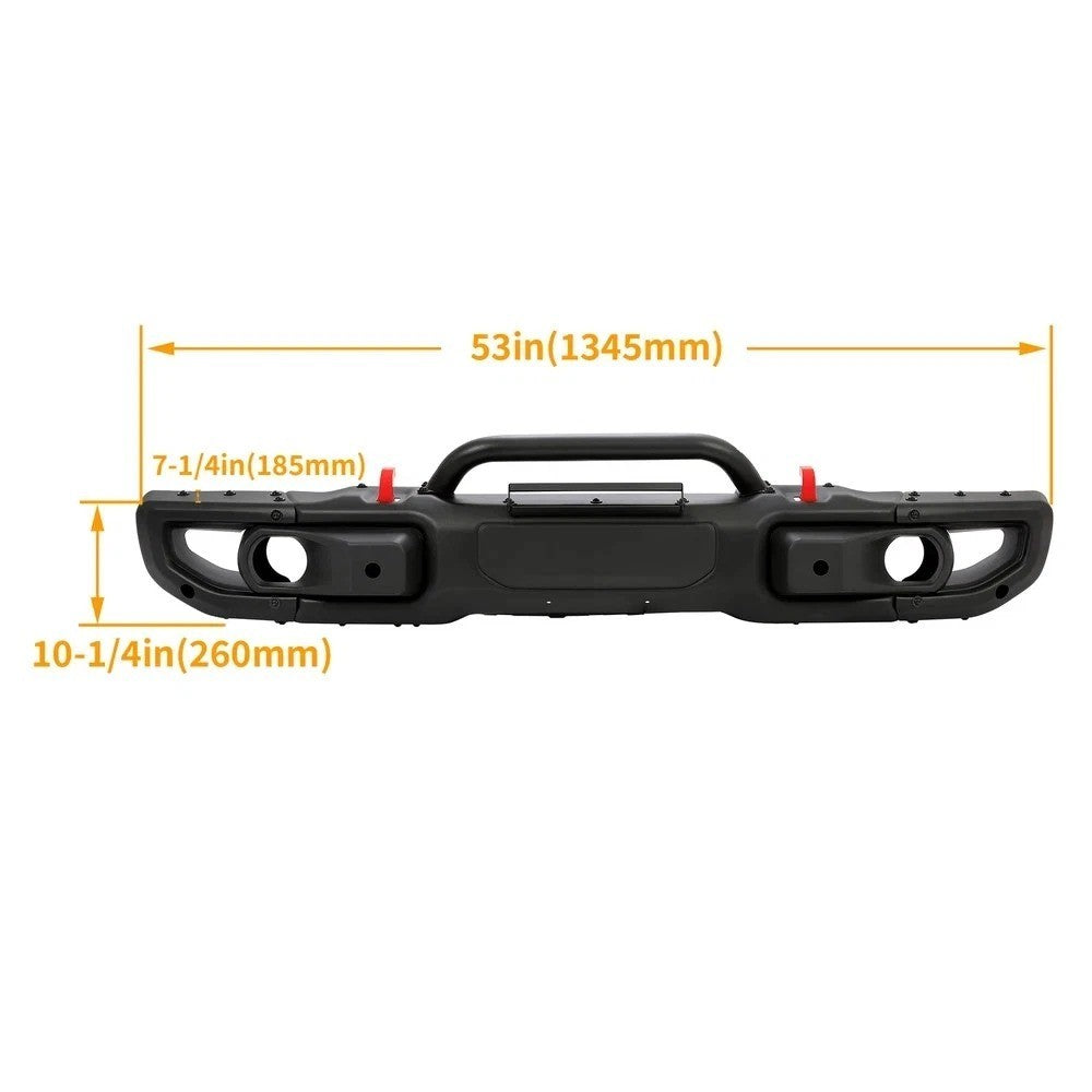 10th Anniversary Style Front Black Bumper for Jeep JK Wrangler Rubicon 2007-2018