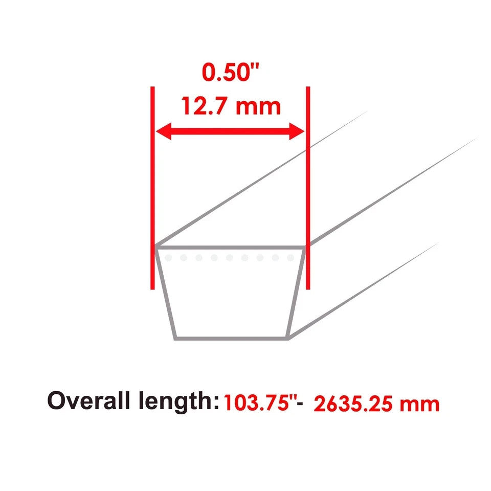 42" Spindle Blade Belt For John Deere D130 LA100 LA105 LA110 LA115 LA120 LA125