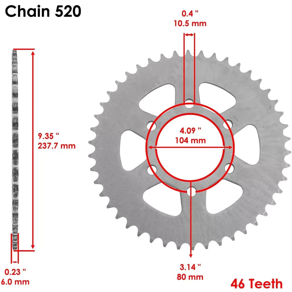 Drive Chain and Sprockets Kit for Kawasaki EX650 Ninja 650R 2006-2019
