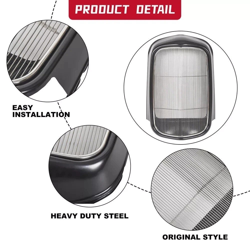 FOR 1932 MODEL B/BB/18 STAMPED STEEL FRONT GRILLE SHELL+STAINLESS GRILL INSERT