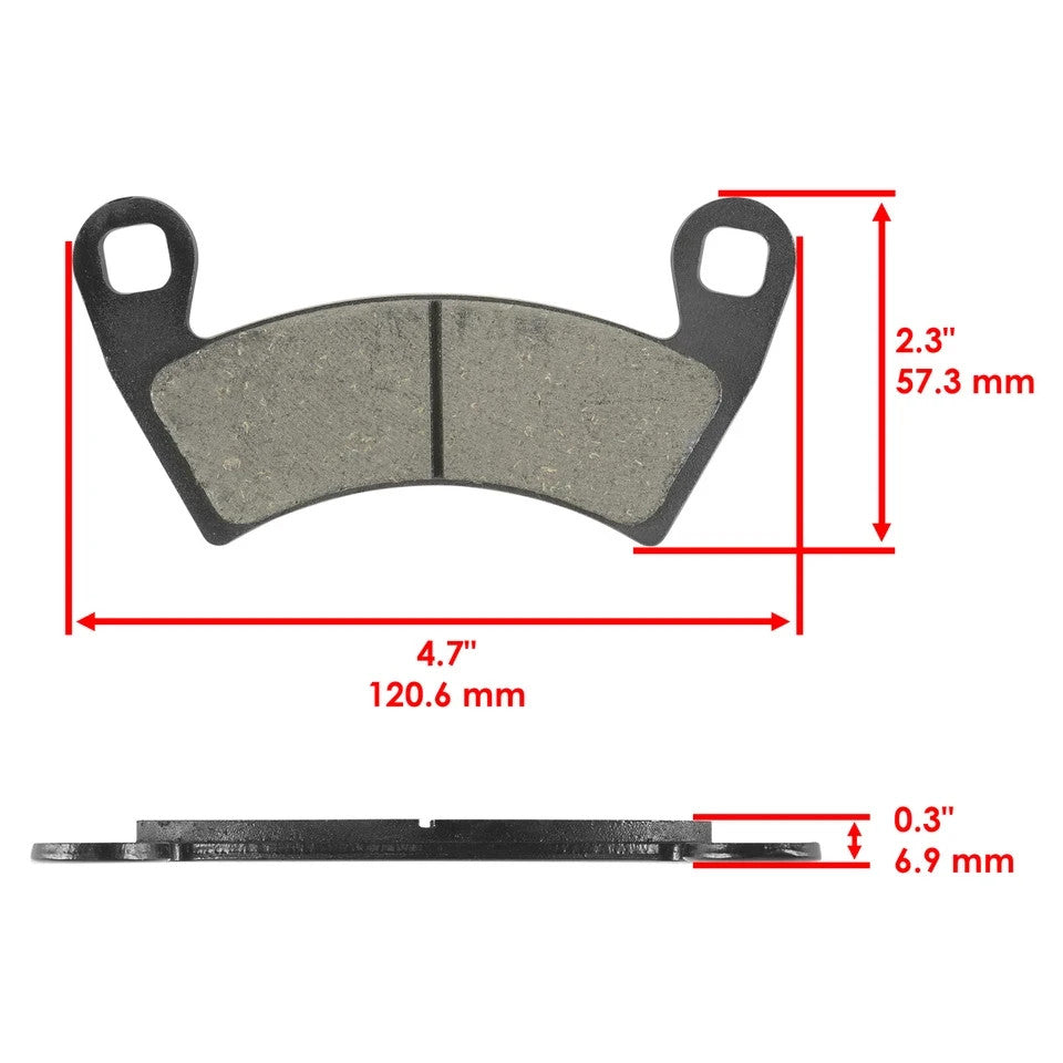 Caltric Front and Rear Brake Pads for Polaris Ranger XP 700 2008