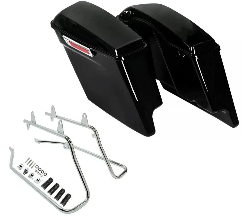 5" Stretched Hard Saddle Bags Conversion Brackets Kit For Harley Softail Deluxe