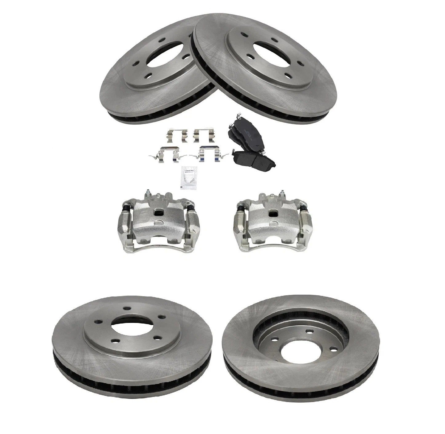 Front Brake Calipers Ceramic Pads & Rotors Fits 2013-2019 Nissan Sentra