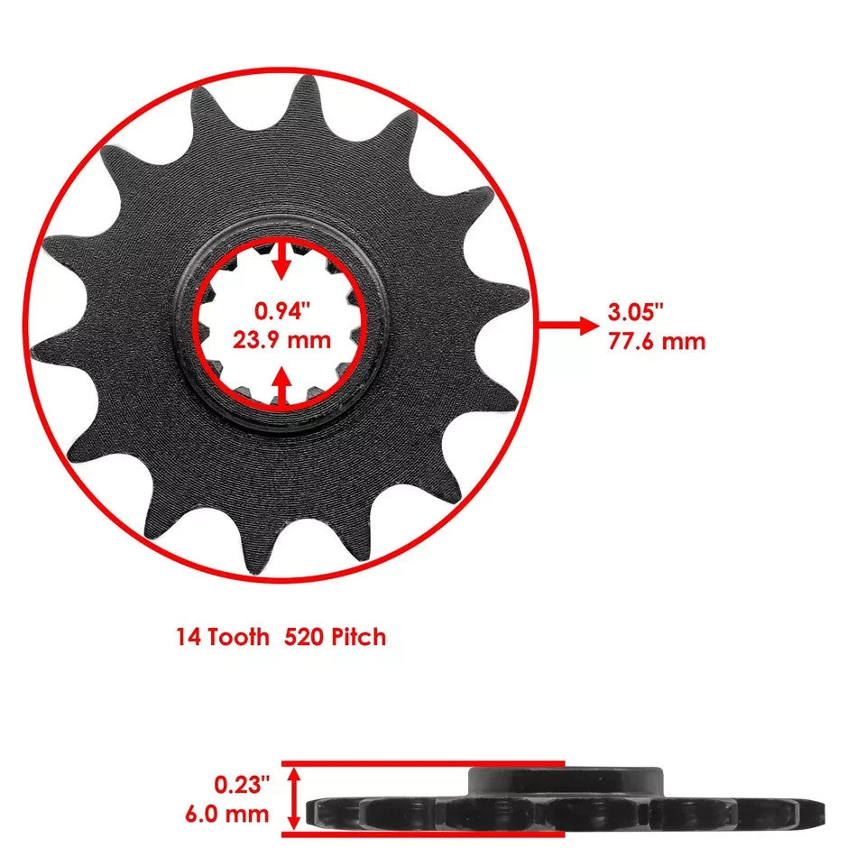Red Drive Chain And Sprocket Kit for Kawasaki Ninja 250R EX250J 2008-2012