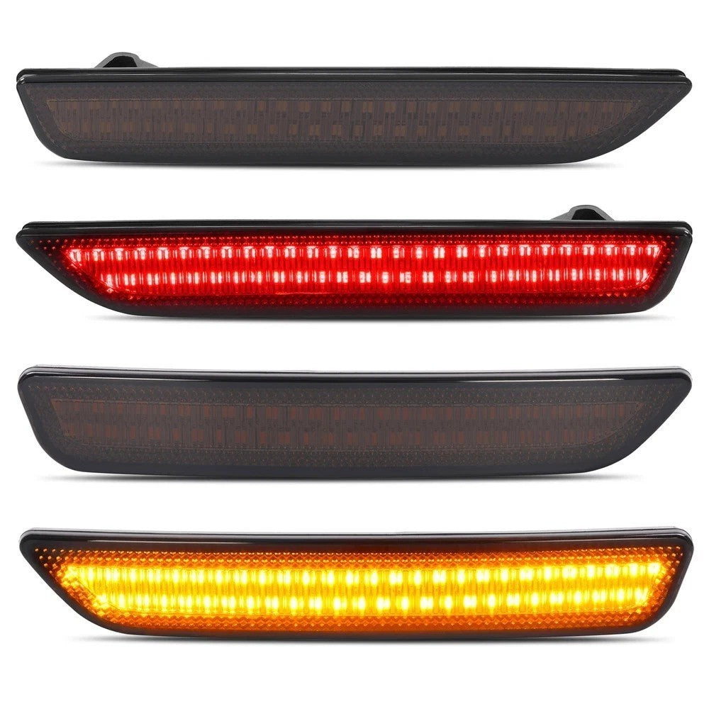 Side Marker Lights Smoked Lens For Ford Mustang 2010-2014 Front & Rear LED  4PCS