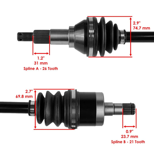 Front Left Right CV Joint Axle Shaft for Can-Am Outlander 570 2016-23 Except XMR
