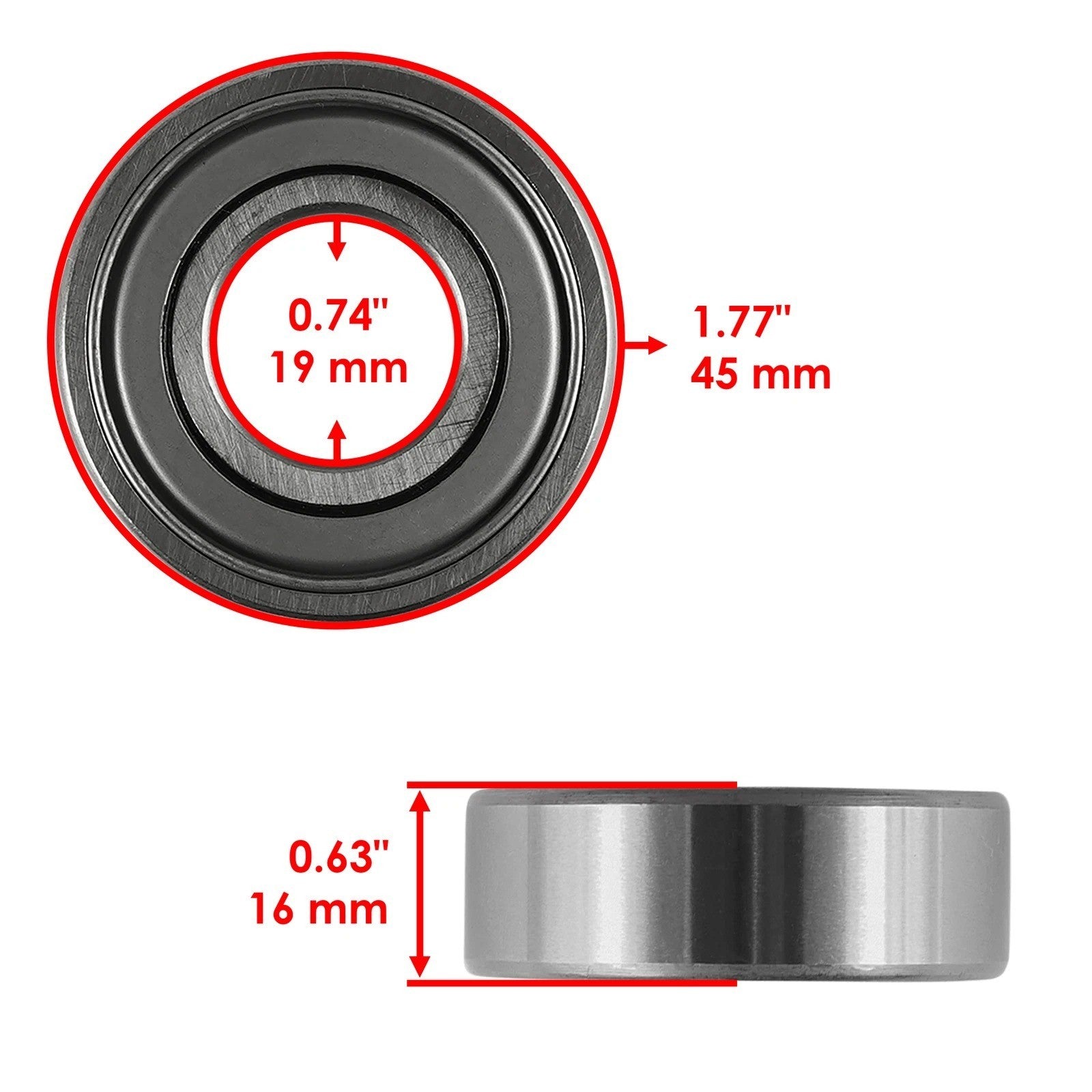 Spindle Shaft & Bearings For John Deere AM39912 AM39916 AM33098 46"Deck
