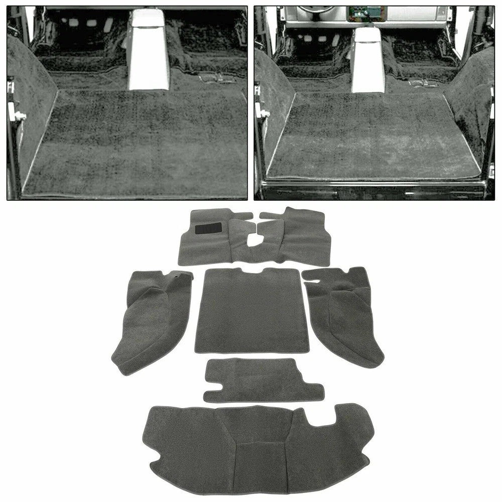 HECASA For Jeep Wrangler TJ 1997-06 Interior Carpet Kit Rug Floor Mat 6pcs GRAY