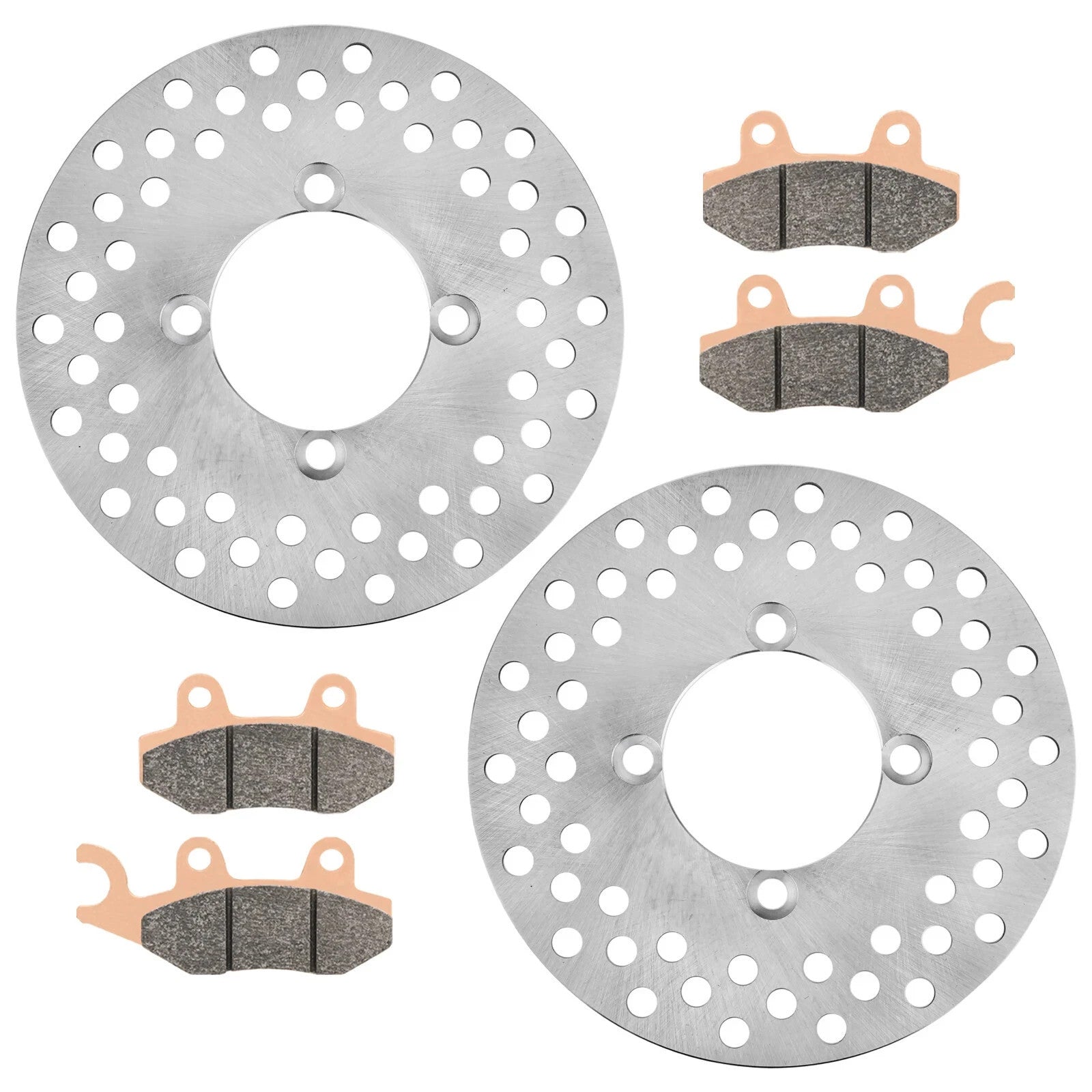 Front Left Right Brake Disc Rotor Pads for Yamaha Rhino 660 YXR660 4X4 2004-07