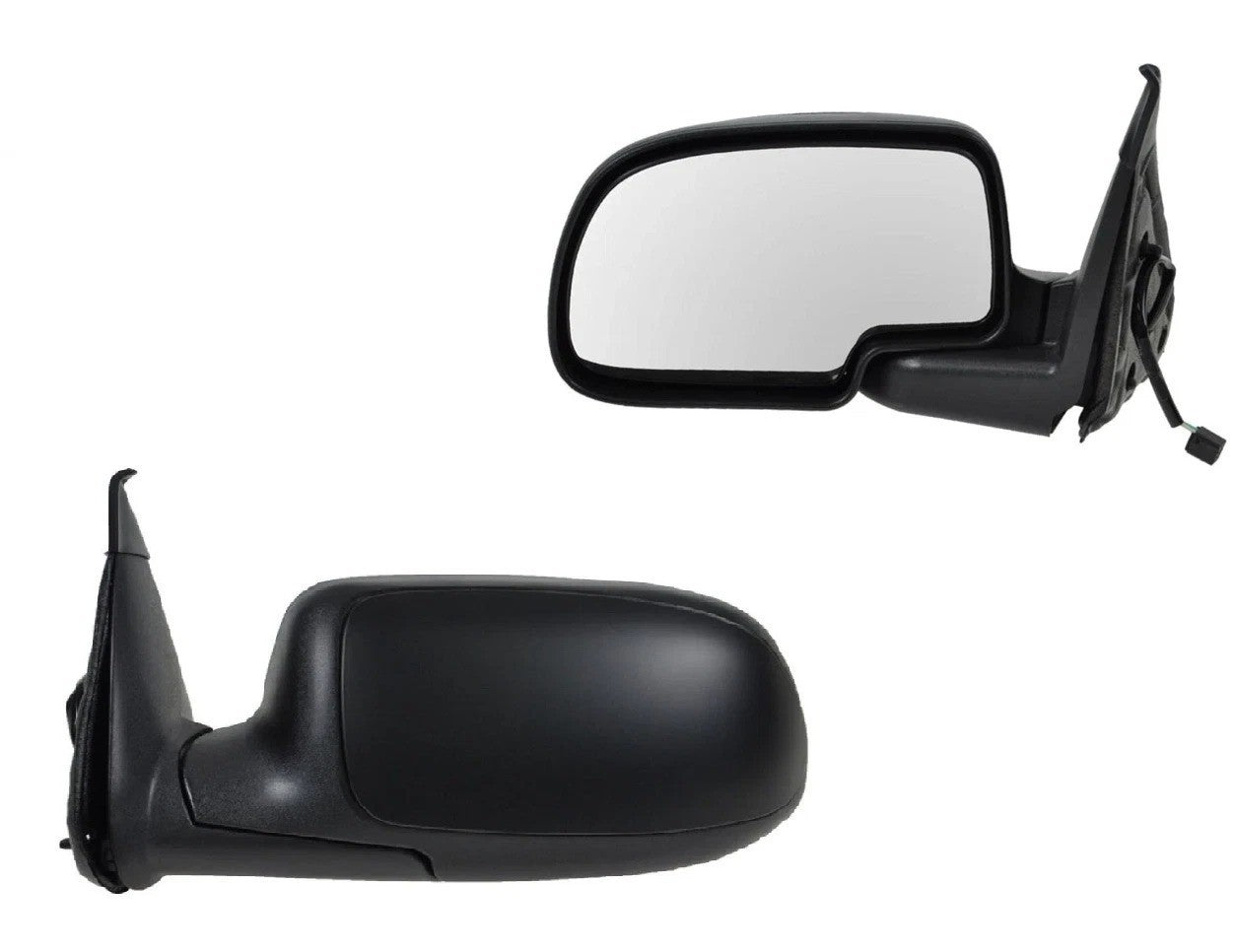 Flat Black Cap Power Side Mirrors Pair Set Left & Right for Chevy Pickup Truck