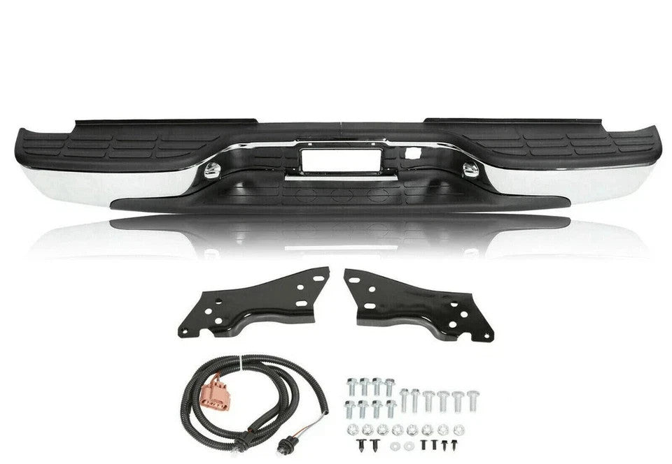 Complete - Chrome Rear Bumper For 1999-2007 Chevy Silverado GMC Sierra 1500 2500