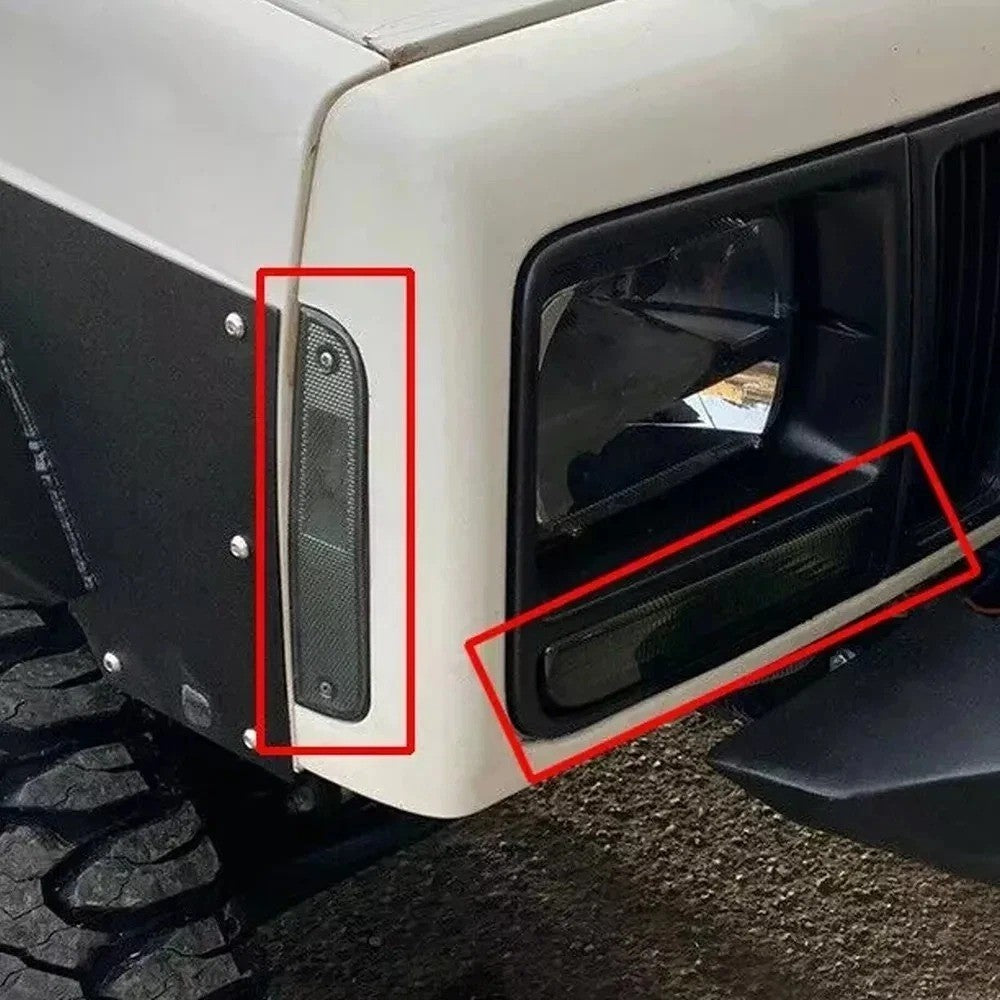 Pair Smoke Park Lights Corner Bumper Signal Light For 1997-2001 Jeep Cherokee XJ