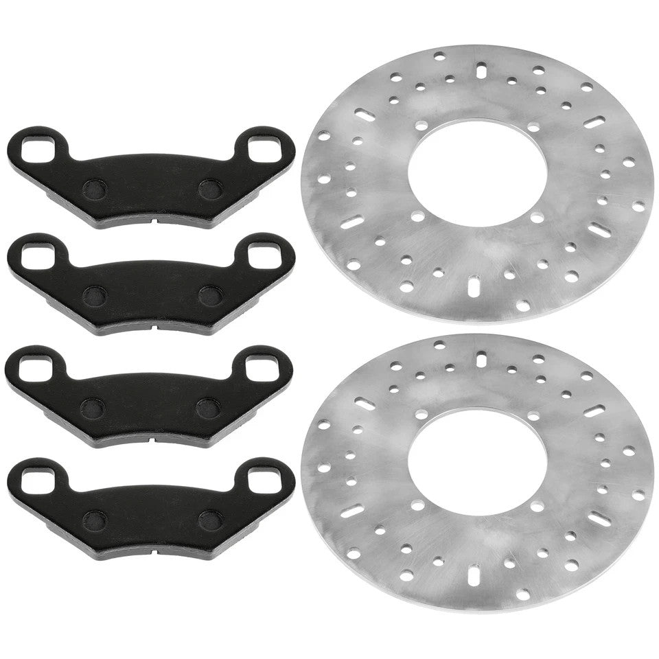 2 Front Brake Disc Rotor And Pads for Polaris Sportsman 500 4X4 2004 2005-2012