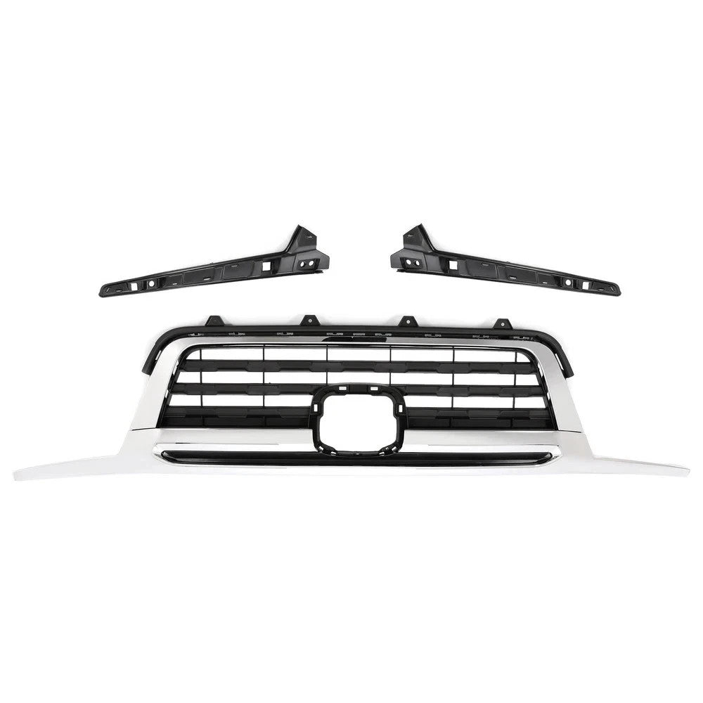 HECASA For Honda Ridgeline 2017 2018 2019 2020 Front Upper Grille Black & Chrome