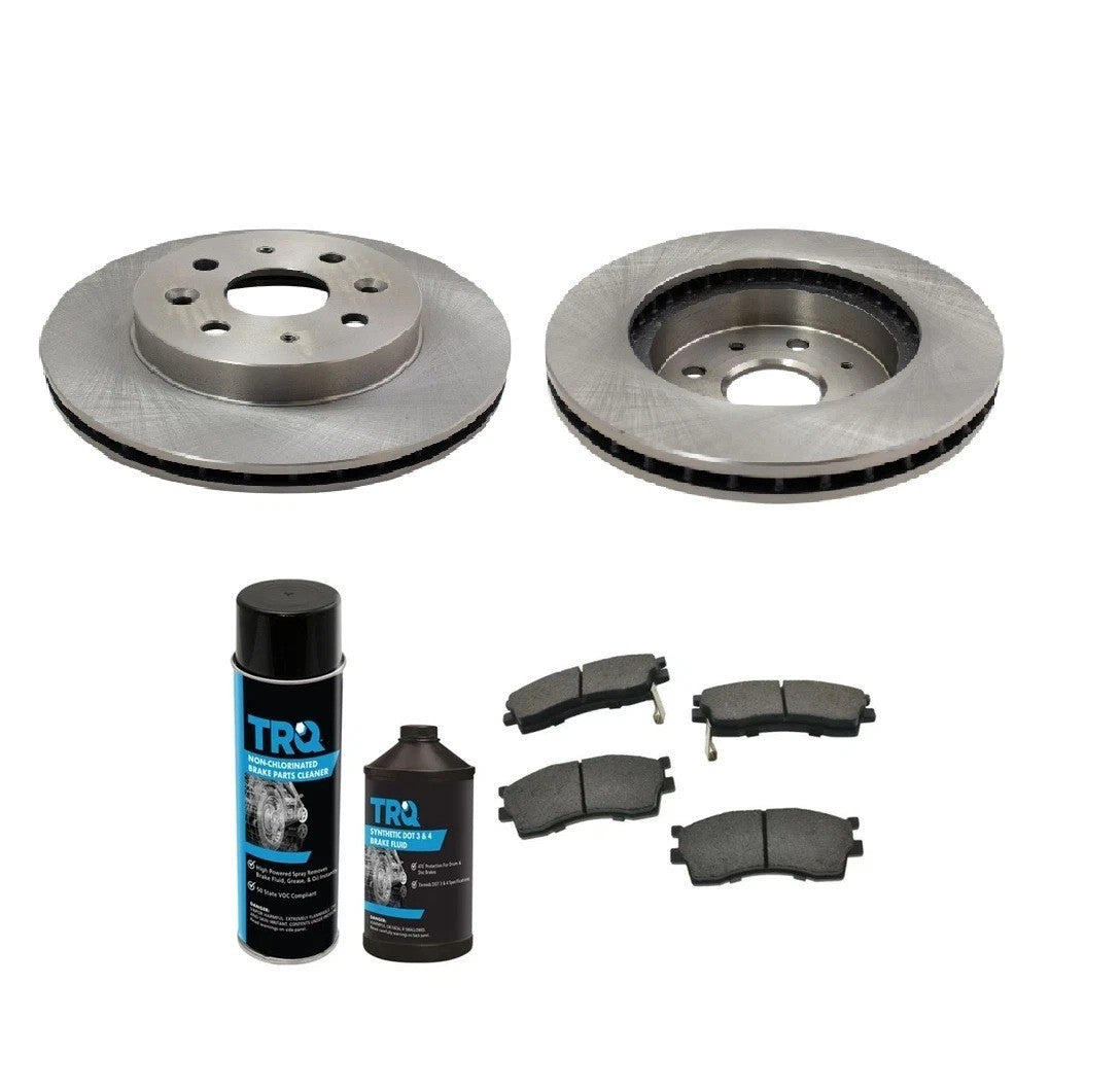 Front Ceramic Brake Pad & Rotor Left & Right Kit w/Chemicals for 03-05 Rio