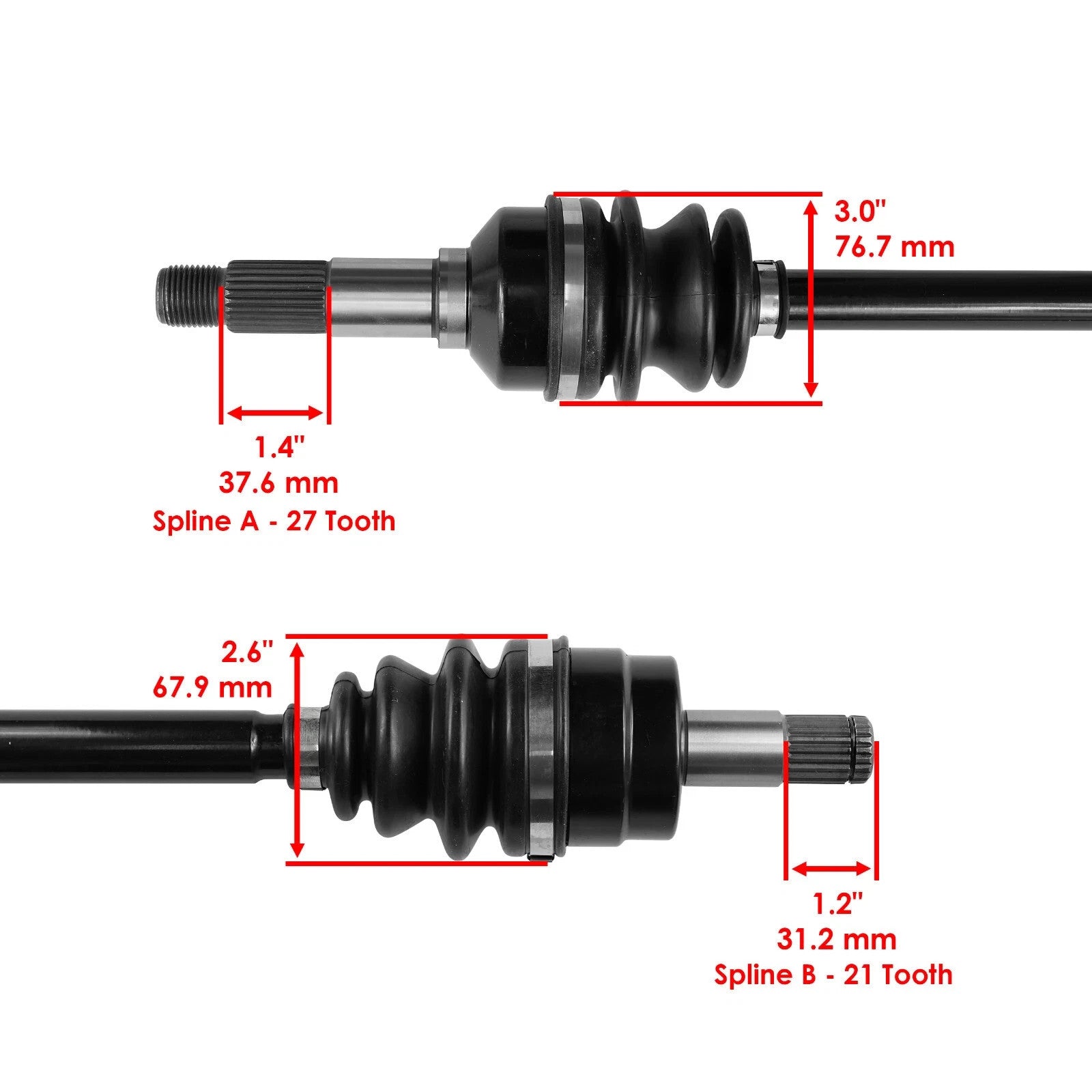 Front & Rear Complete Axles For Yamaha Rhino 450 YXR450F 2006-2009 Left & Right