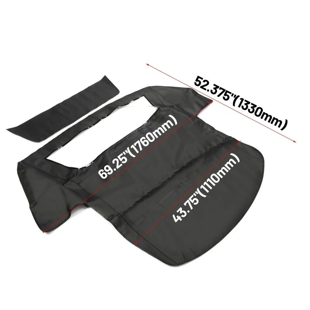 HECASA Black Convertible Soft Top W/ Clear Window For Chevy C4 Corvette 1994-96