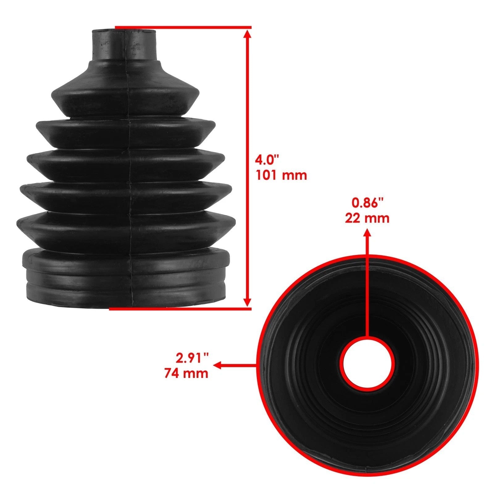 2 Rear Axle Outer Inner CV Boot Kit for Polaris RZR 4 800 EFI 2011-2014