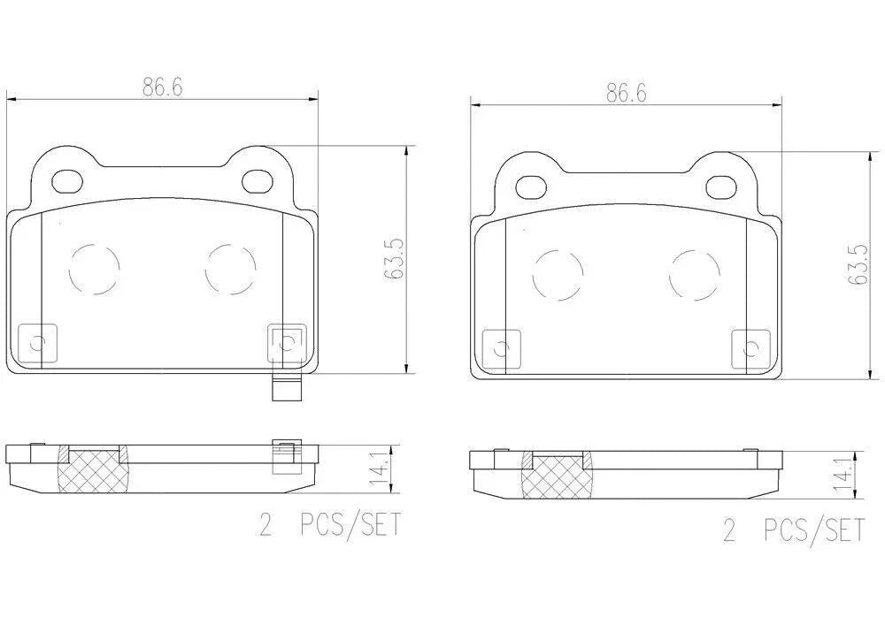 Brembo Front and Rear NAO Ceramic Brake Pads Kit For Mitsubishi Lancer EVO 2.0L